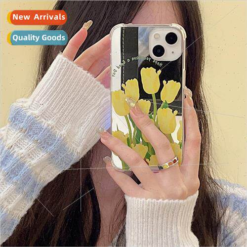 适用 iPhone13promax mirror ins yellow flower apple 12 phone