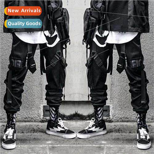 function wind pants mens spring and fall paratrooper drawstr