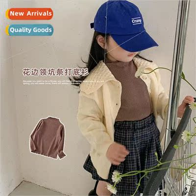 Korean childrens clothing girls bottoming shirt 2023 autumn