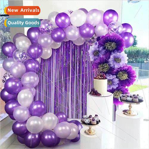 Purple color balloon set 2 meters rain curtain balloon chain