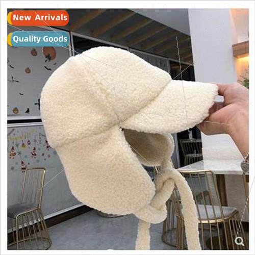 Korea ins thunderbolt hat female winter warm lamb wool hundr