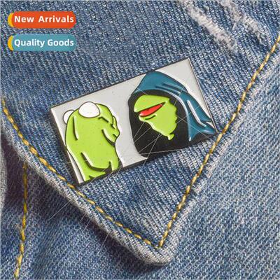 Cartoon Oil Drip Evil Kermit the Frog Enamel Alloy Badge All