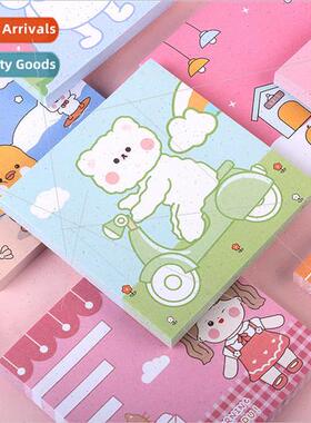 Korea ins sticky notes 80 cute cartoon girl students with cr