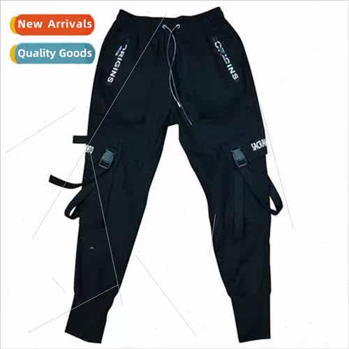 national personalized belt drawstring work pants male hip-ho