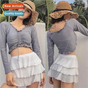 Solid Color Tight Swimsuit Summer Women Bikini Split Sexy