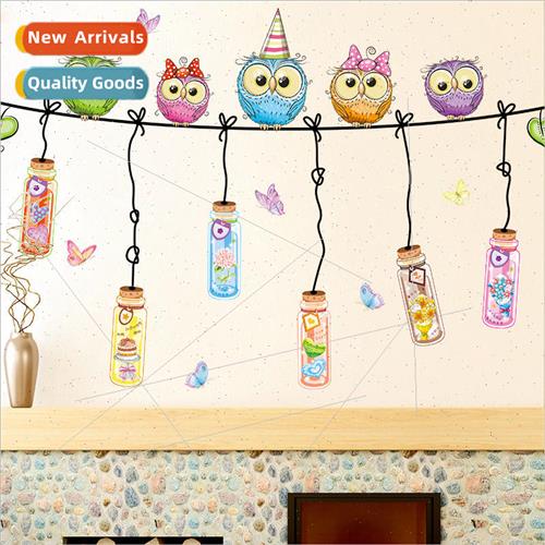 New owl removable wall stickers romantic drift bottle childr