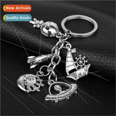 New aliens spaceship keychain personalized old spaceman bag