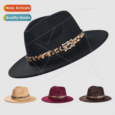 British retro tweed bowler hat men and women leopard leather