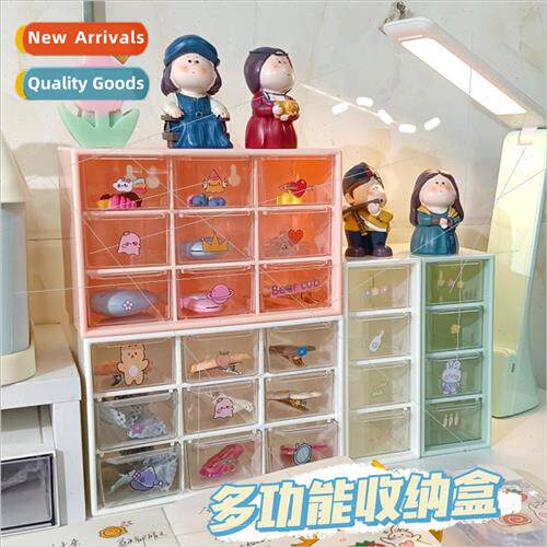 Desktop organizer transparent drawer storage box desk organi