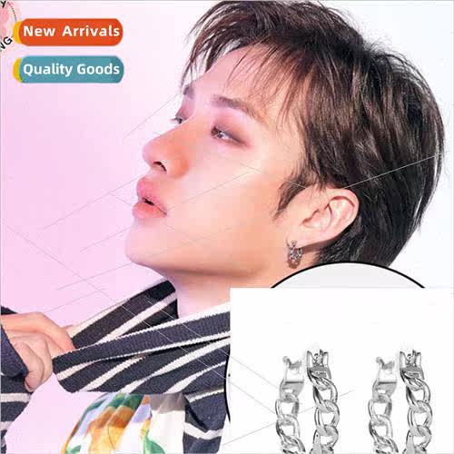 StrayKids Group Captain Fang Chan Earrings Chain Earrings Lo