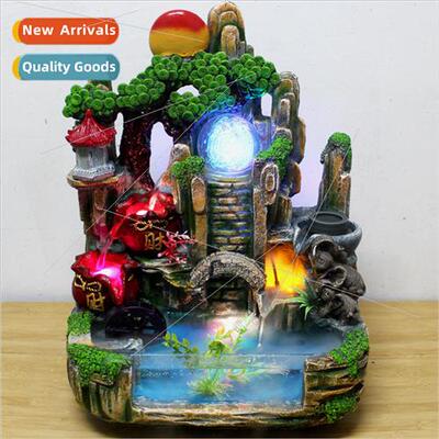 Fountain creative new enhanced fog resin crafts home fish po