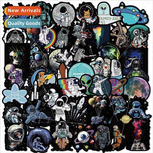 50 Astronauts Explore Outer Space Doodle Stickers Waterproof