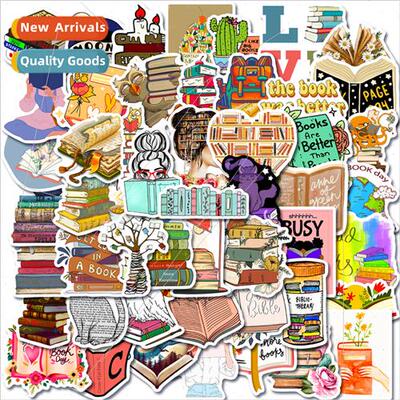 New 50 book stickers book reading doodle stickers computer c