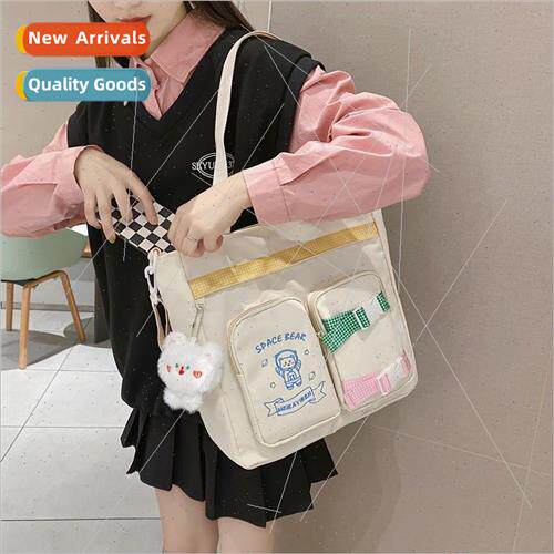 Soft students class crossbody bag 2022 new Korean cute embro
