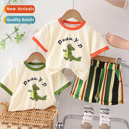 Boys summer short-sleeved suit 2023 new handsome childrens c