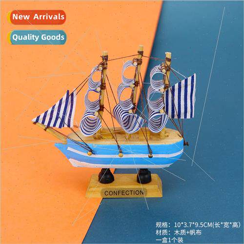 Wooden Sailboat Cake Decoration Ornament Farewell Graduation