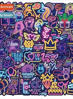 New neon stickers 100 water cups luggage electric car helmet