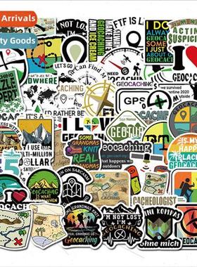 50 Outdoor Adventure Treasure Hunting Geocaching Stickers Gr