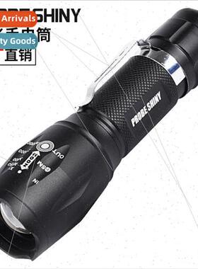 New T02 pen clip mini flashlight T6 telescopic zoom LED flas