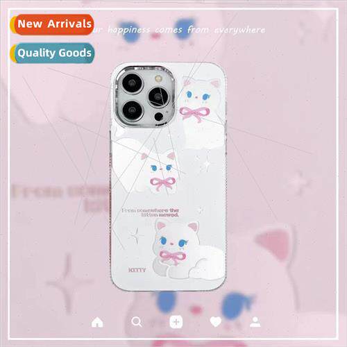 Ins mirror cute cat 适用 Apple 13 phone case 15ProMax high c