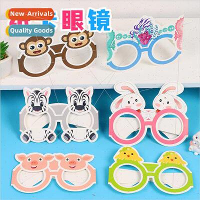 Cartoon 3D paper eyeglasses decoration creative childrens bi