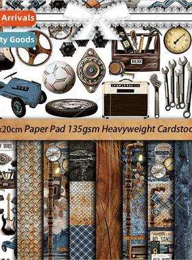 Vintage tools floral pattern material paper background paper