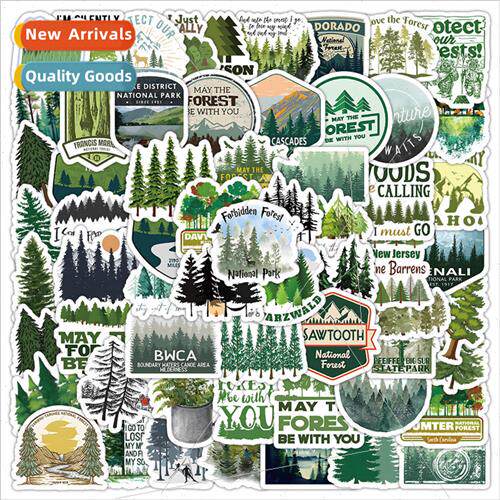 100 适用est stickers cartoon grove green trees decorative dr