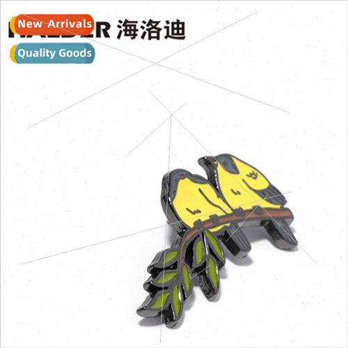 Two Little Orioles Bird Brooch Premium Birthday  Couple Badg