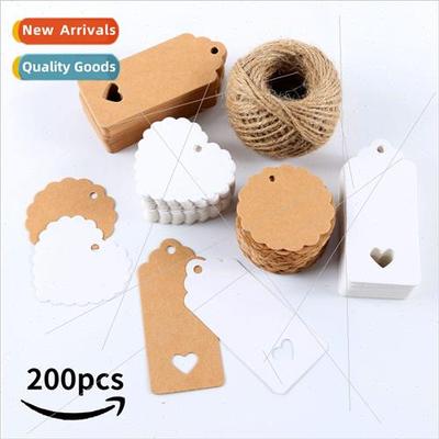 200 pcs of twine gift pack kraft blank hangtags bookmarks ta