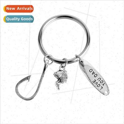 2018 New Accessories LOVE YOU DAD Fish Hook Keychain Creativ
