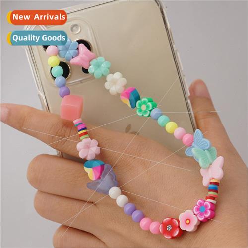 mple bohemian  soft ceramic flowers daisy cell phone lanyard