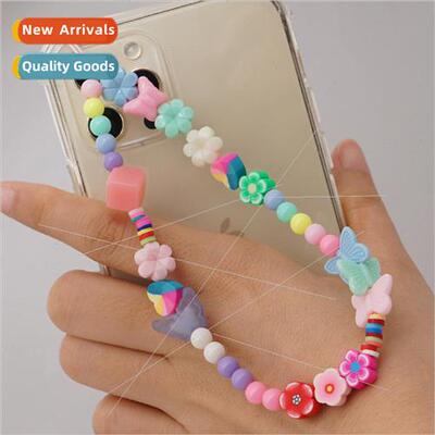 mple bohemian  soft ceramic flowers daisy cell phone lanyard