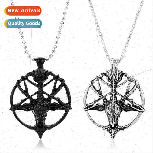 Jewelry Vintage Skull Pan God Goat Head Necklace Round Penda