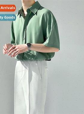 ascetic system ice silk INS temperament retro drape green wh