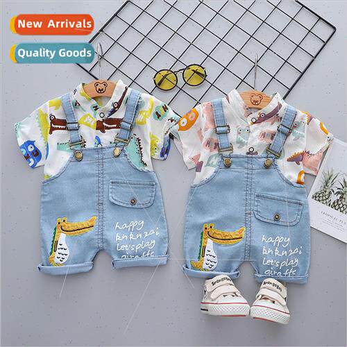 2023 Summer Childrens New Set Cute Long Mouth Dinosaur Print