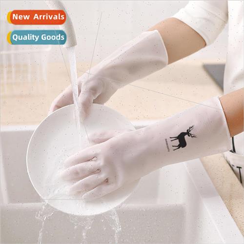 White trile Gloves Dishwashing Household Kitchen Durable Rub