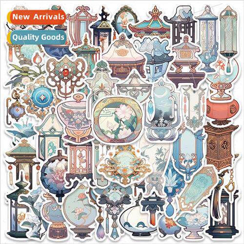 50 ancient  cartoon lamps and mirrors fan stickers laptop wa