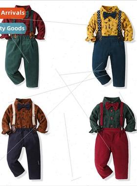 New Christmas Boys Suit Printed Long Sleeve Cardigan Snowfla