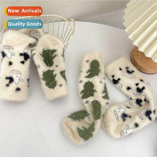 Fall and winter super cute socks winter furry padded thicken