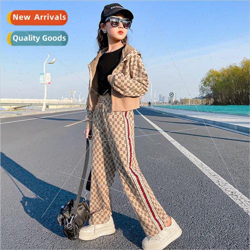 Girls suit 2023 Korean  of the retro big boy Hong Kong  wide