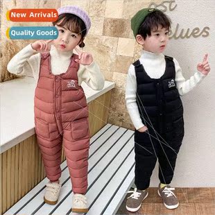 Baby backpack pants children down cotton pants winter thicke