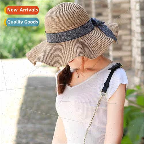 Straw hat female summer beach hat seaside sunscreen small fr