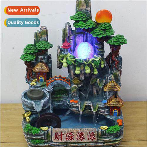 Wealth-attracting resin crafts rockery fountain fountain orn
