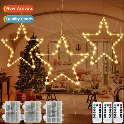 Iron copper wire lights pentagram LED creative night light s