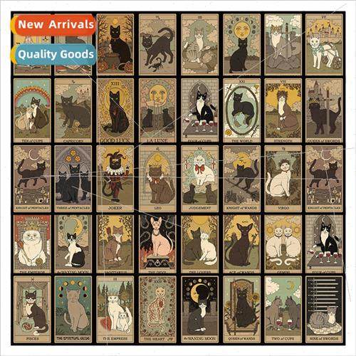 50 Retro Cat Card Decal Stickers High-value che Creative Cat