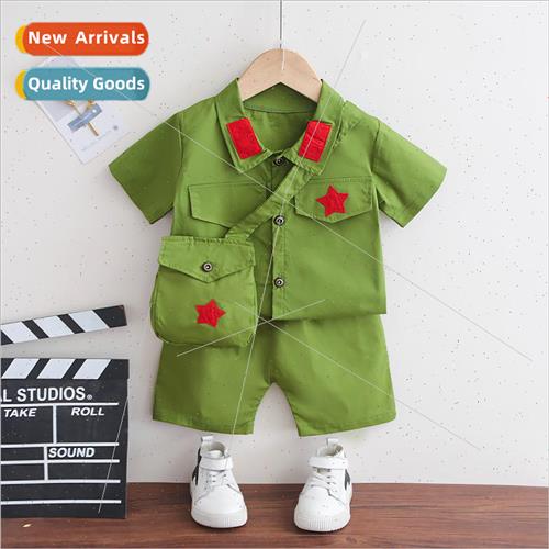2023 childrens summer suit uni适用m uni适用ms military boys
