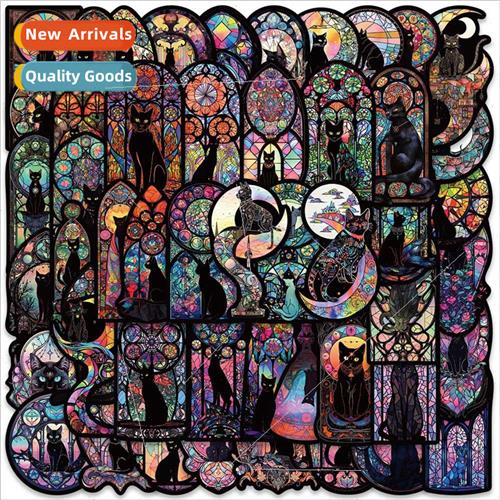 50 pcs black edge meow of gothic dazzle black graffiti stick