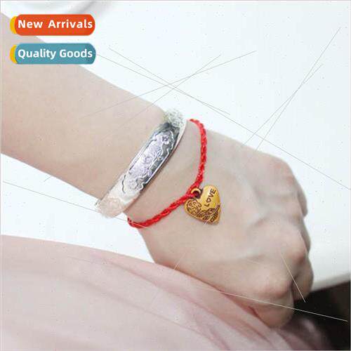 Red Rope Bracelet + Rabbit Ears Hair Ring Hair Accessory + C