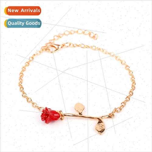 New Korean fashion personality rose flower bracelet sweet hu