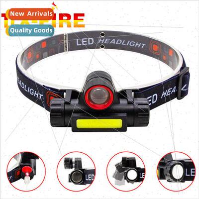 Head-mounted bright flashlight COB headlamp outdoor emergenc